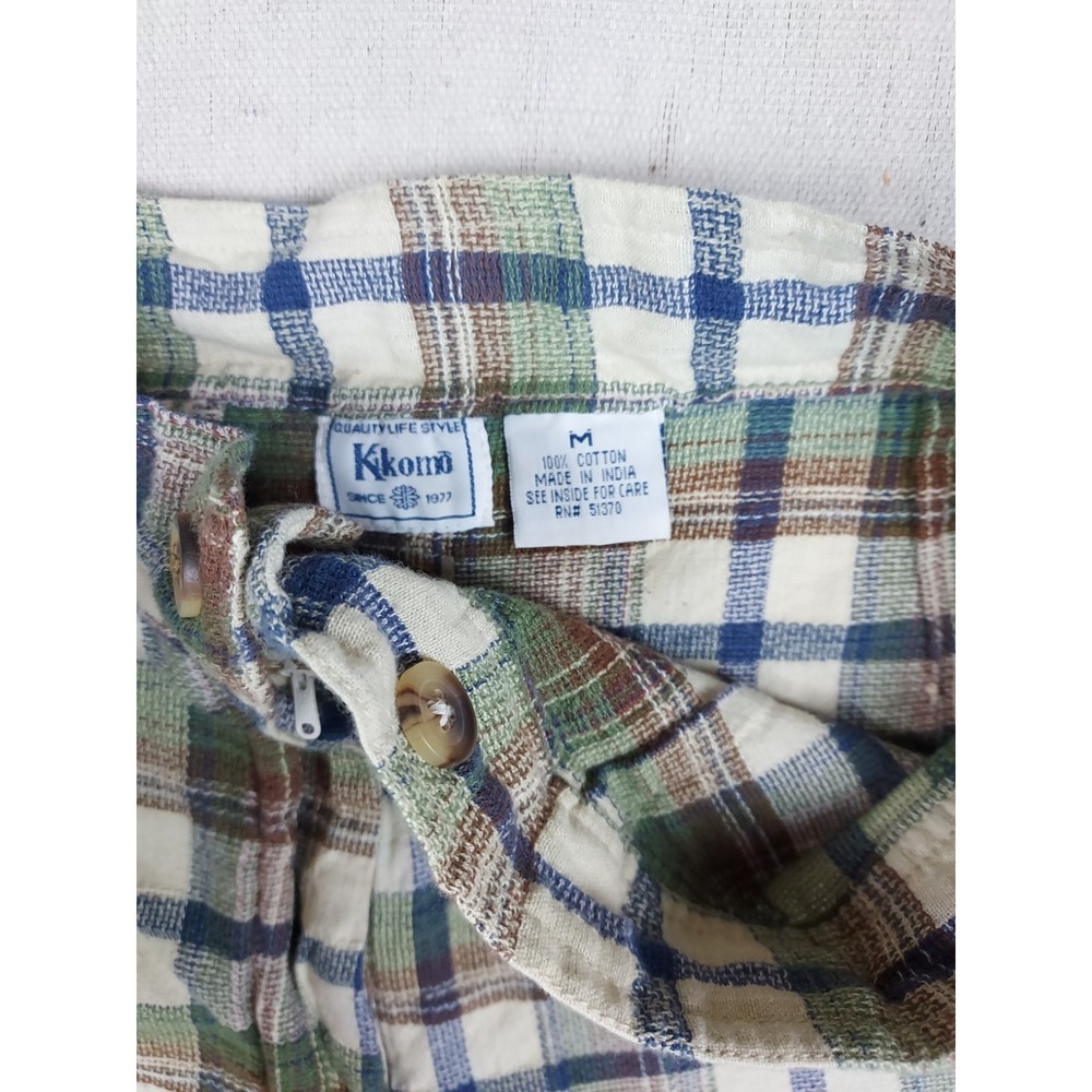 Vintage Kkomi Plaid Crop Top & Skort Set Women's Medium 90s 100% Cotton - Picture 10 of 16